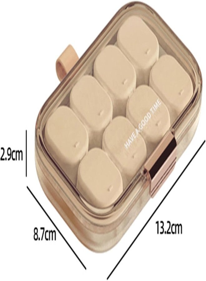 TGOPIT علبة حبوب صغيرة من TGOPIT، تكفي لـ 7 أيام، علبة أدوية، 8 أقسام، منظم حبوب محمول للسفر، أقسام قابلة للإزالة، علبة حبوب، مقاومة للرطوبة، للسفر والاستخدام اليومي (بيج) - Image 4
